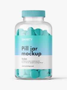 Round tablets jar mockup