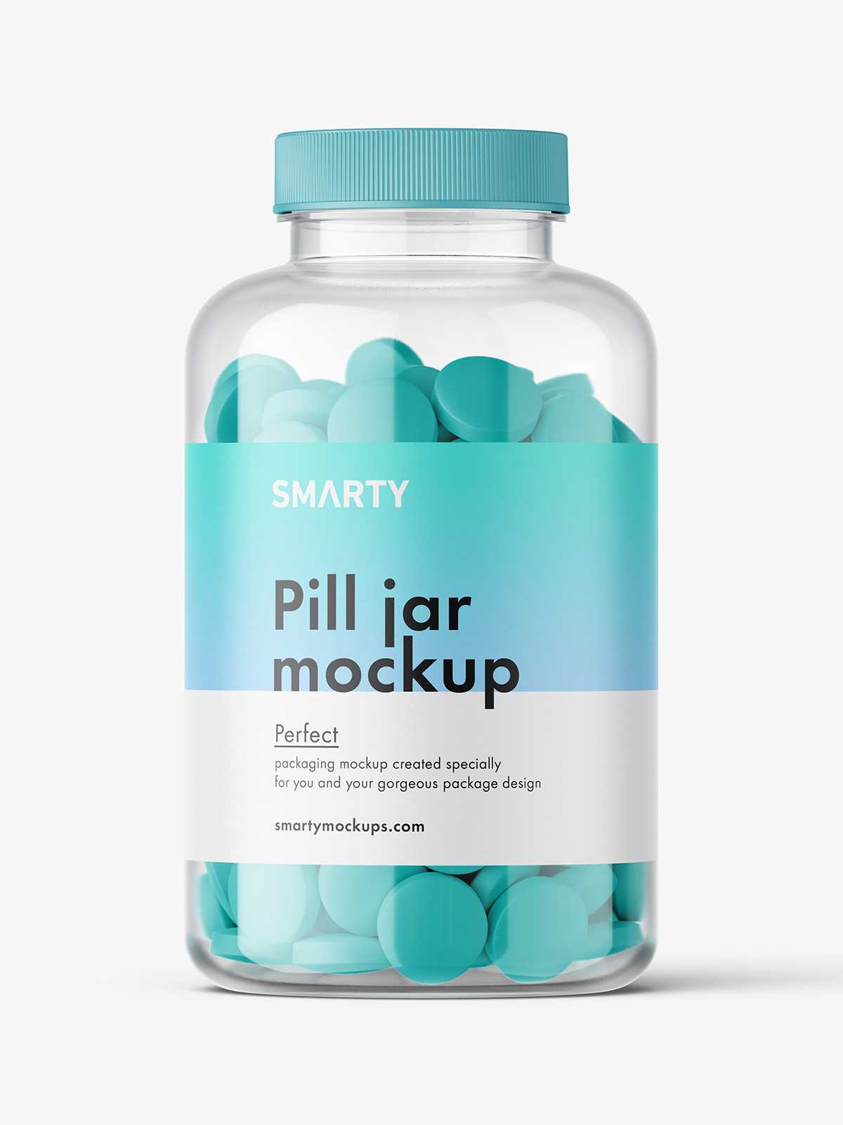 Round tablets jar mockup