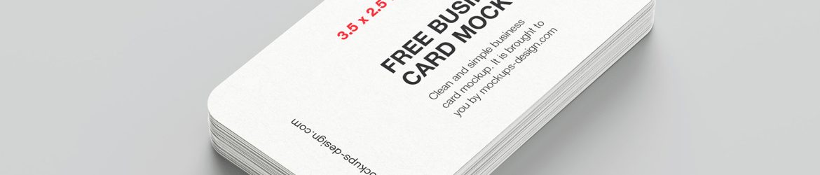 Rounded 3,5x2 in rounded business card mockup