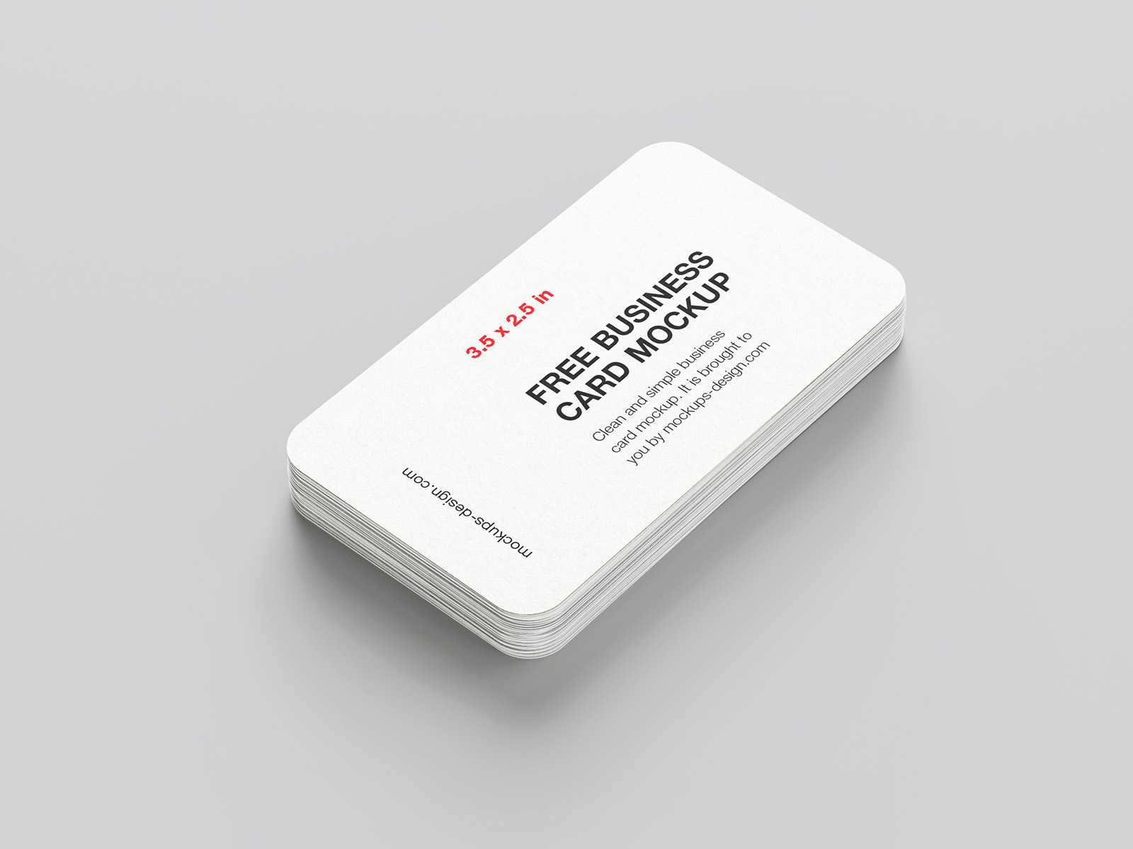Rounded 3,5x2 in rounded business card mockup