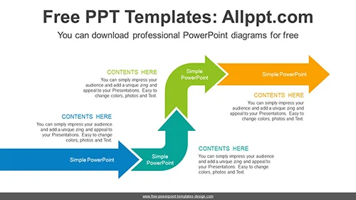 Rounded Arrow Stairs PowerPoint Diagram
