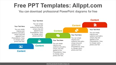 Rounded bar stairs PowerPoint Diagram Template