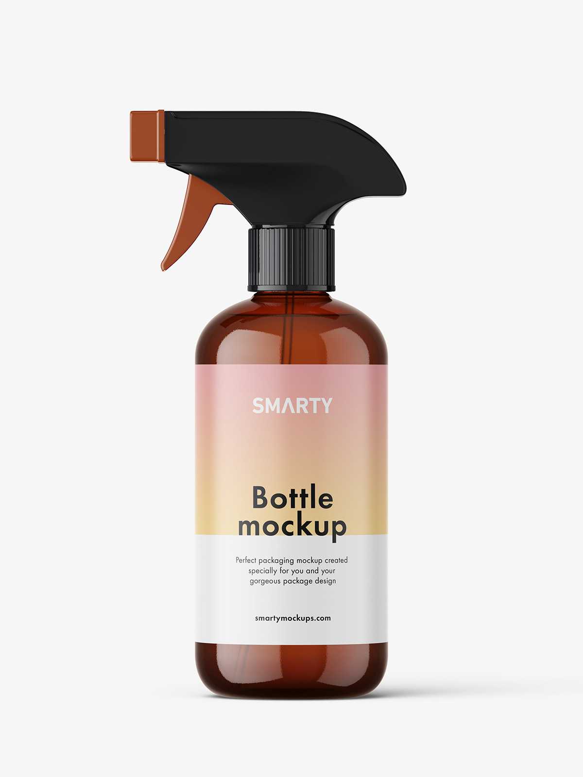 Rounded bottle with trigger spray / amber