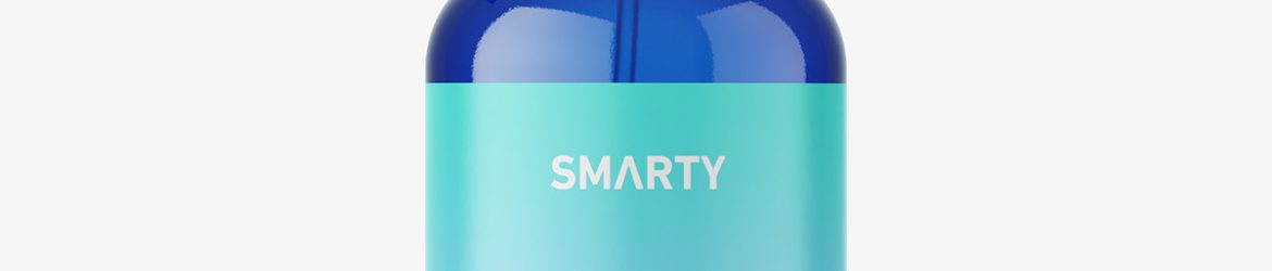 Rounded bottle with trigger spray / blue