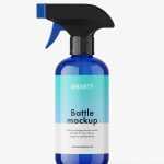 Rounded bottle with trigger spray / blue