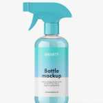 Rounded bottle with trigger spray / clear - Free PSD Download Rounded bottle with trigger spray / clear