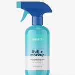 Rounded bottle with trigger spray / glossy - Free PSD Download Rounded bottle with trigger spray / glossy