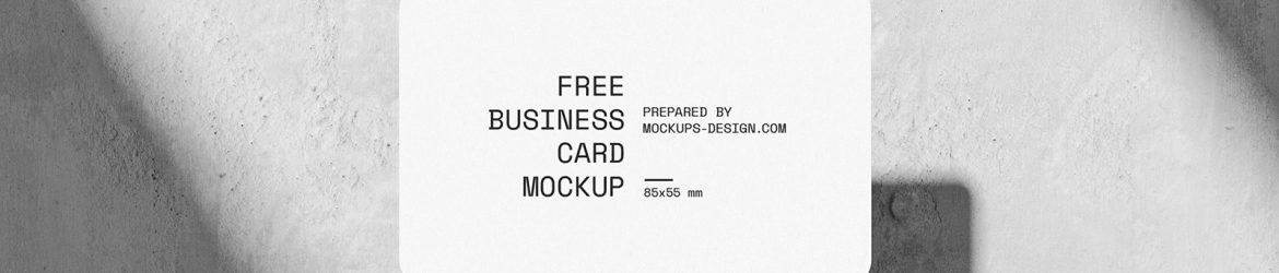 Rounded business card on concrete mockup