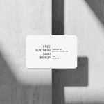 Rounded business card on concrete mockup
