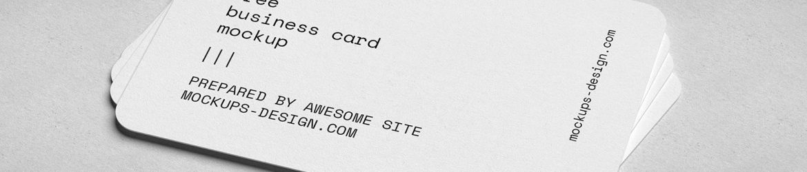 Rounded business cards mockup