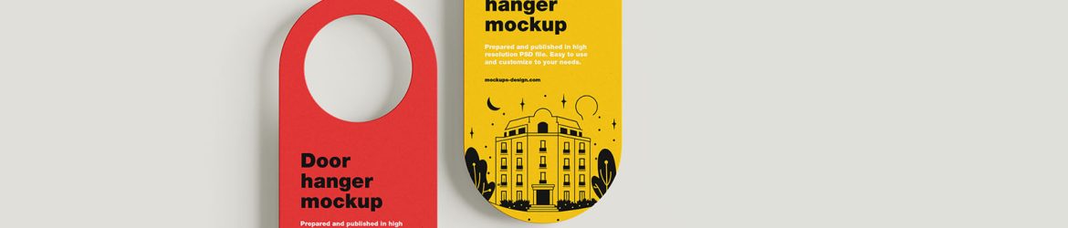 Rounded door hanger mockup