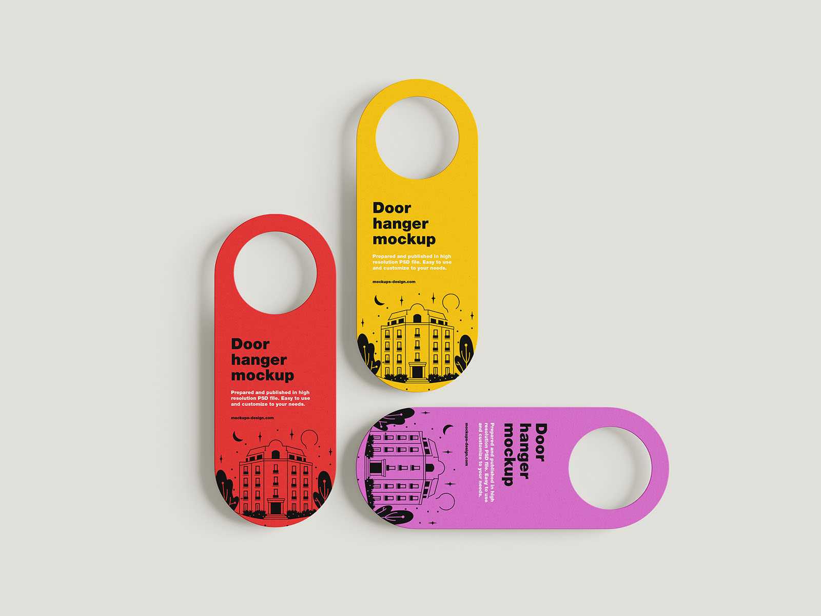 Rounded door hanger mockup