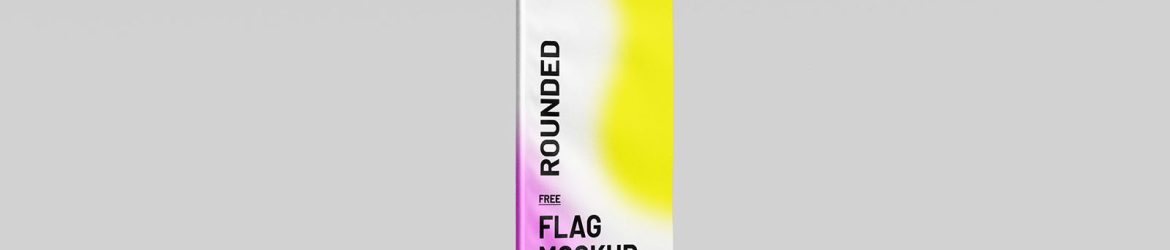 Rounded flag mockup