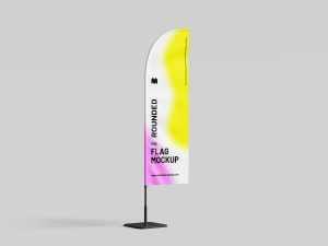 Rounded flag mockup