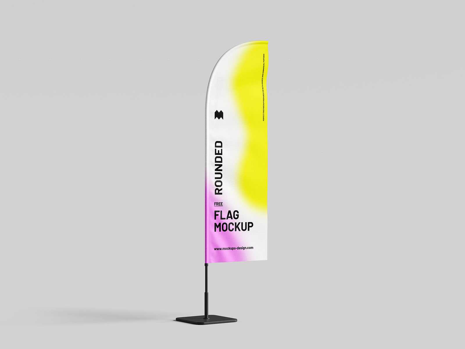 Rounded flag mockup