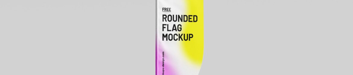 Rounded flag PSD template
