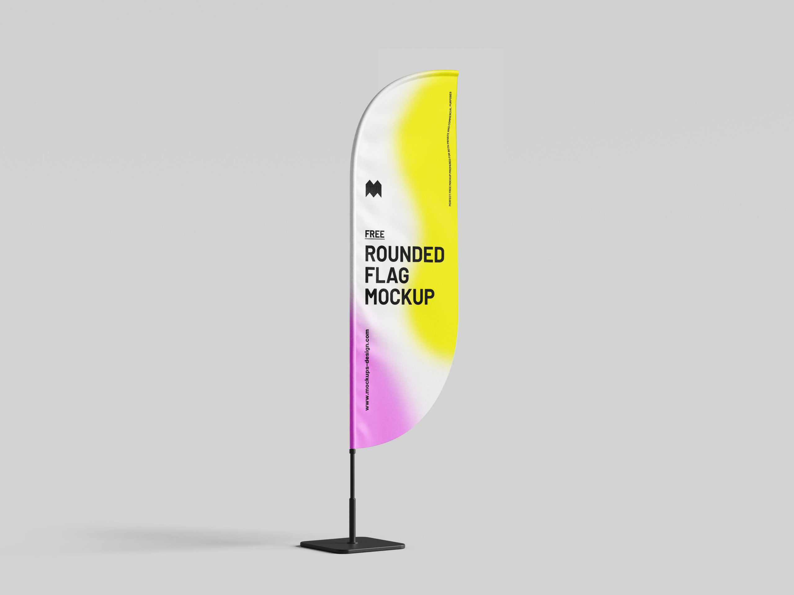 Rounded flag PSD template