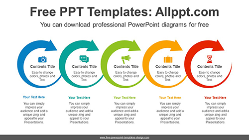 Rounded Rotating Arrow PowerPoint Diagram