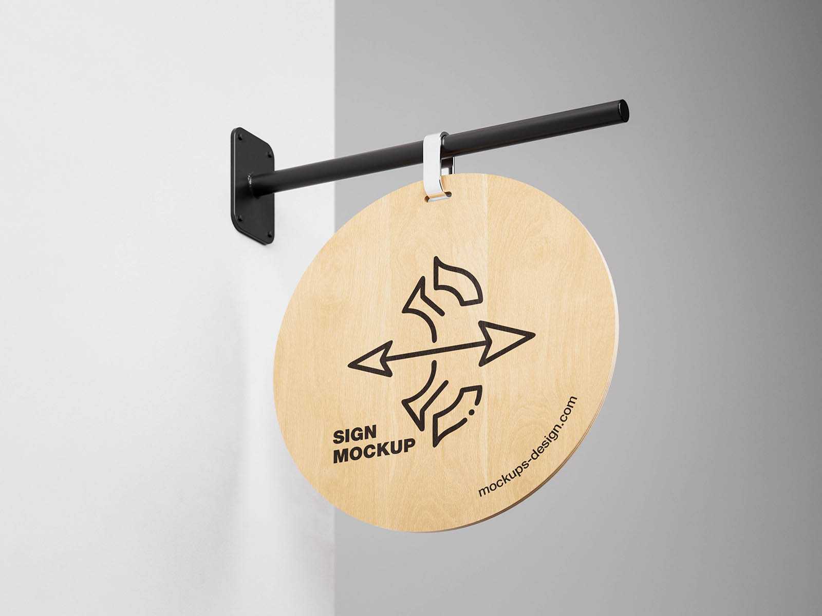 Rounded wooden sign mockup - Instant Download