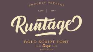 Runtage Script Font › Fontesk