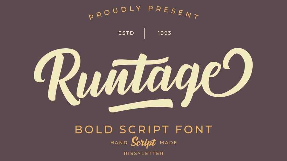 Runtage Script Font › Fontesk