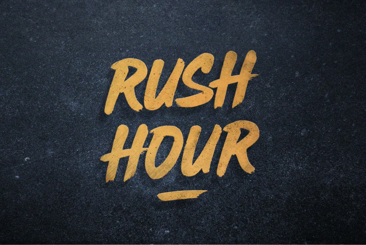 Rush Hour Brush Font