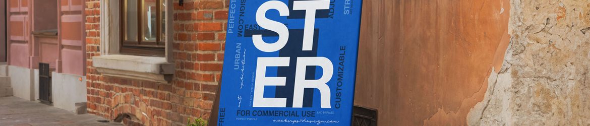 Rustic easel poster mockup