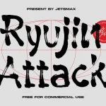 Ryujin Attack Brush Font