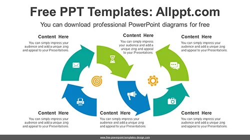 S-shaped Progress Arrow PPT Diagram