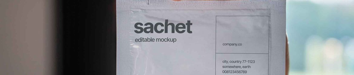Sachet in Hand Mockup Sachet in Hand Mockup