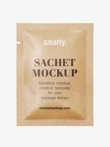 Sachet mockup / kraft paper