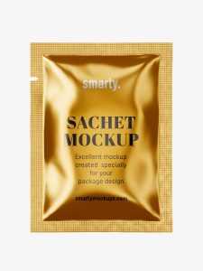 Sachet mockup / metallic
