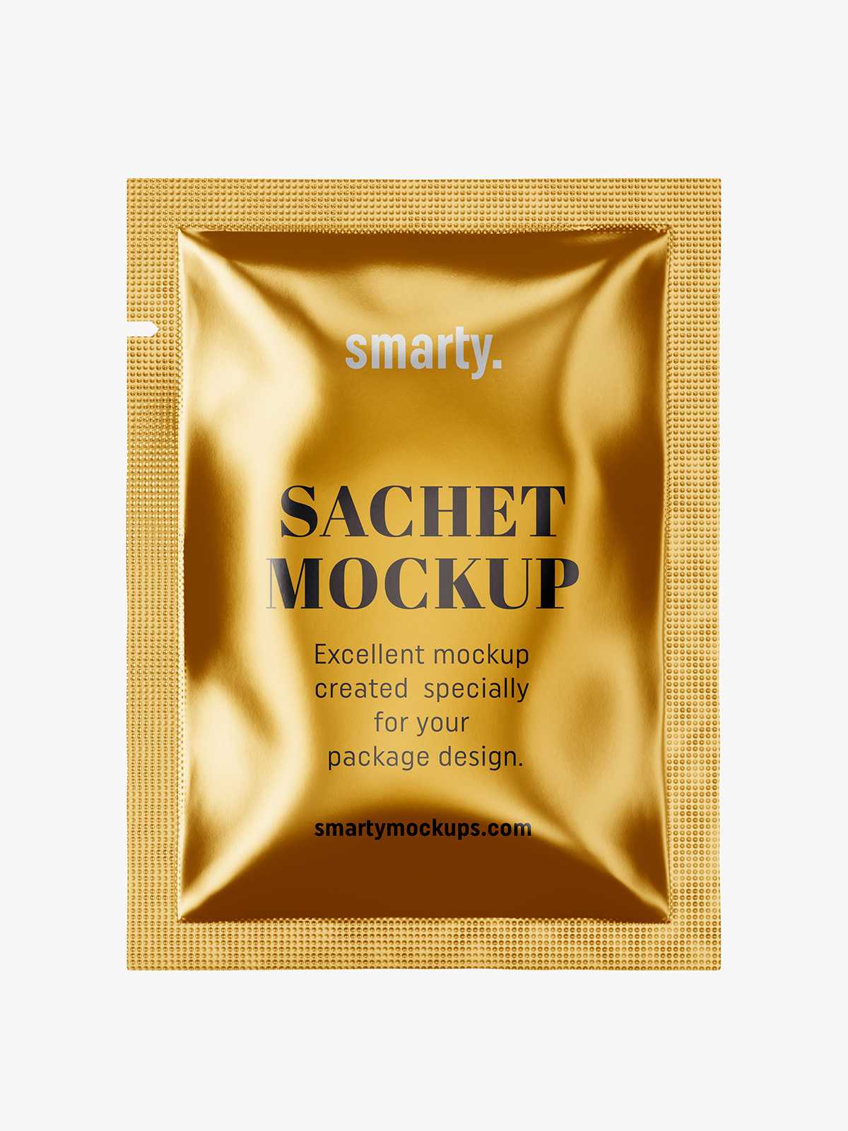 Sachet mockup / metallic