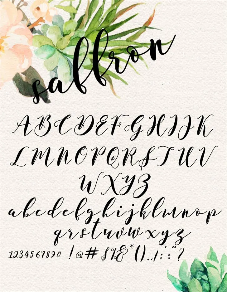 Saffron Script Font