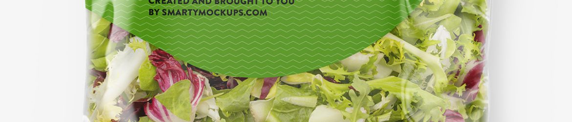 Salad mix in bag mockup