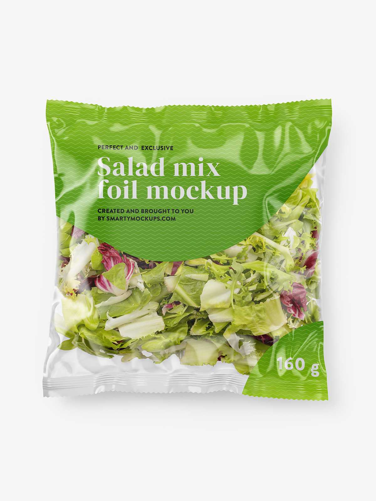 Salad mix in bag mockup