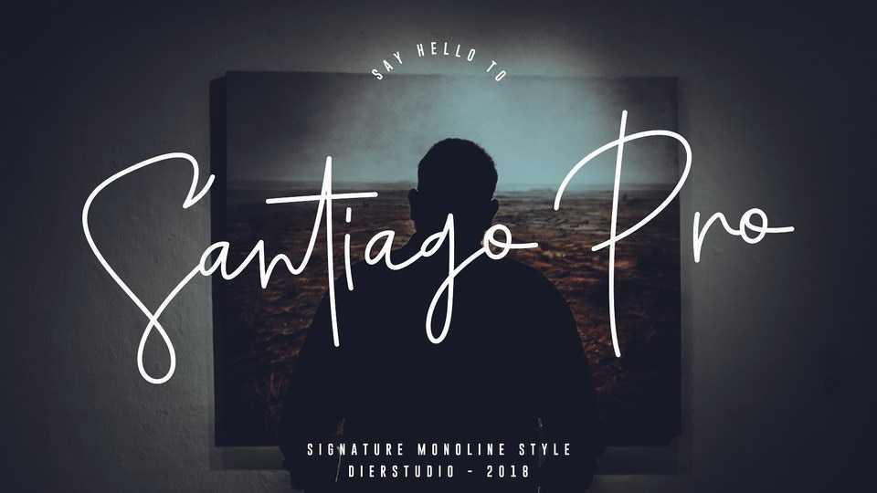 Santiago Pro Script Font › Fontesk