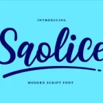 Saolice Script Font - Fonte Grátis Saolice Script Font