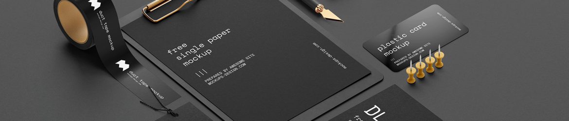 Scene creator / Dark stationery mockup
