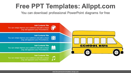 School Bus Bend PowerPoint Diagram