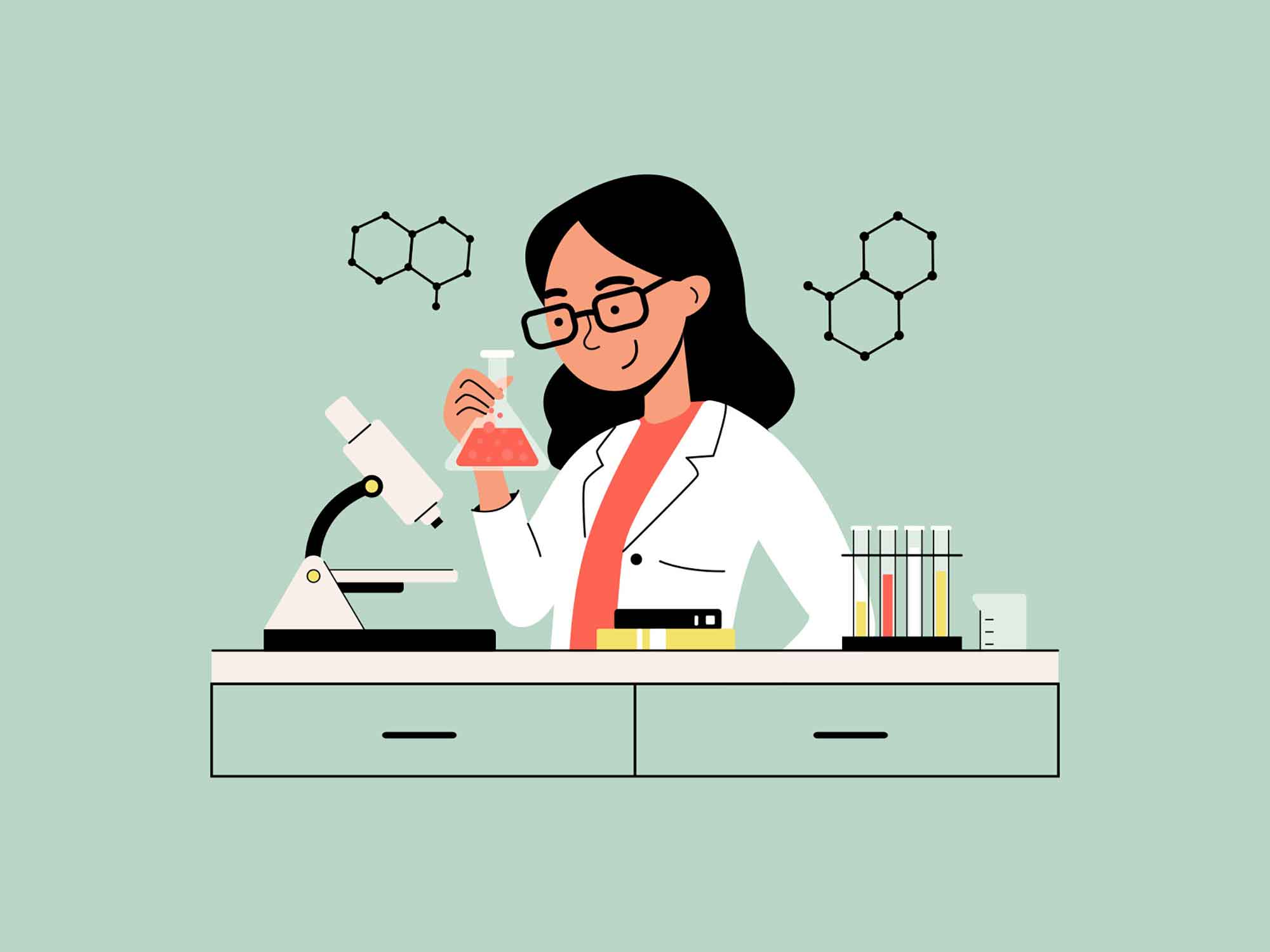 Scientist in a Lab Illustration