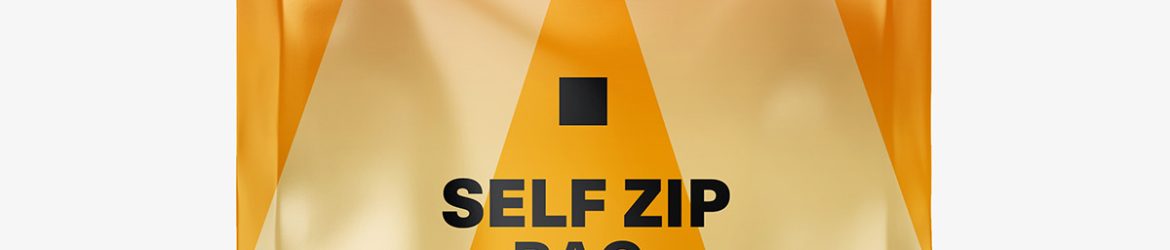 Self zip foil bag mockup / glossy