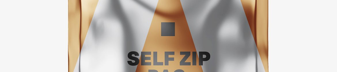 Self zip foil bag mockup / metallic