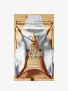 Self zip foil bag mockup / metallic