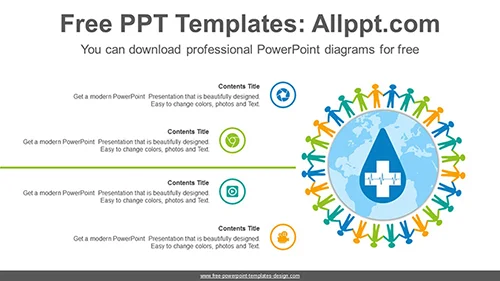 Semi-Cycle World Map PowerPoint Template