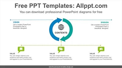 Semi donut arrow PowerPoint Diagram Template
