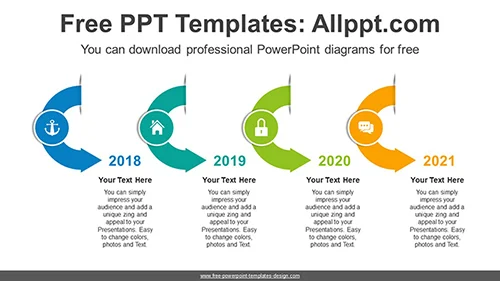 Semi Donut Arrows PowerPoint Diagram