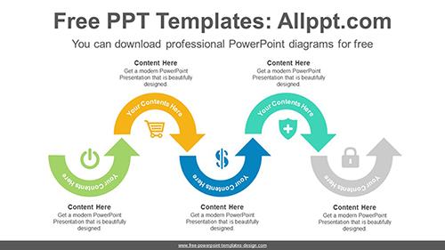 Semi Doughnut Arrow PowerPoint Diagram