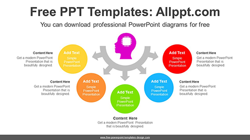Semi Radial Circles PowerPoint Diagram