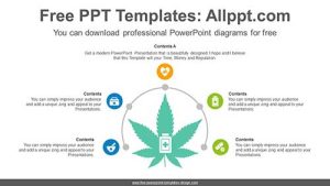 Semi Radial Leaf PowerPoint Diagram